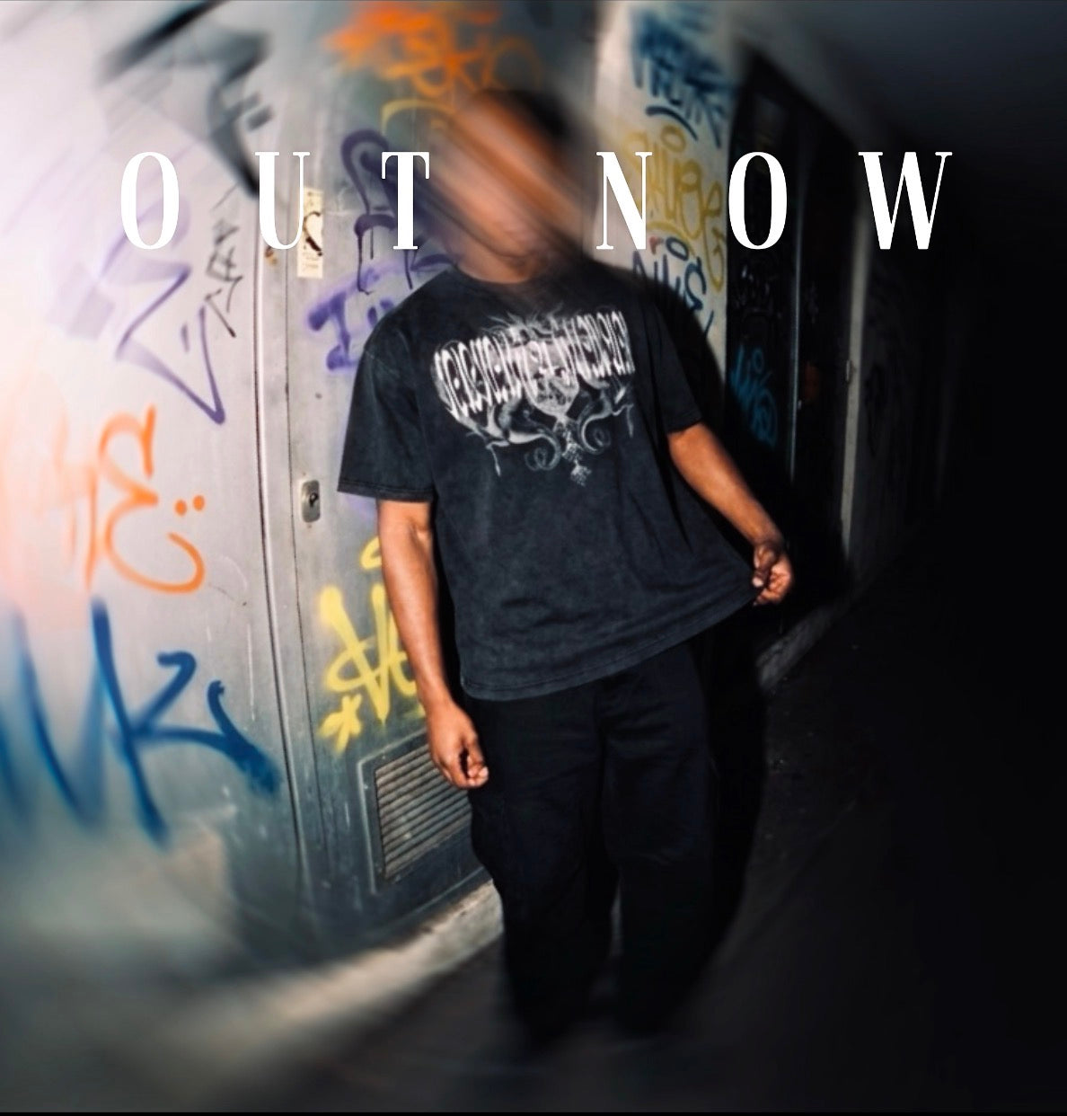 YOU Acid Wash Detailed Gothic Graphic Streetwear Tee