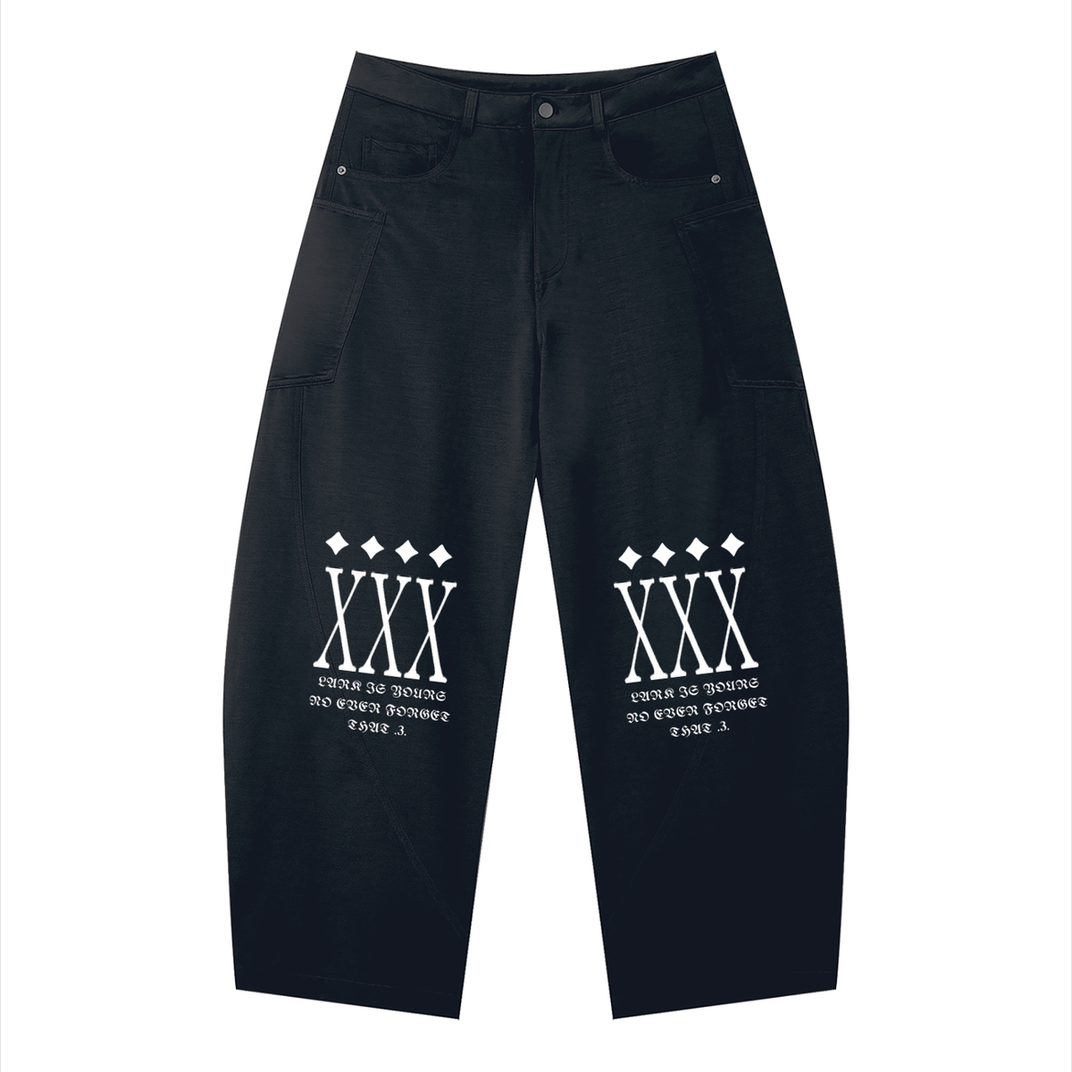 XXX Y2K Embroidered Cross Wide-Leg Denim Pants